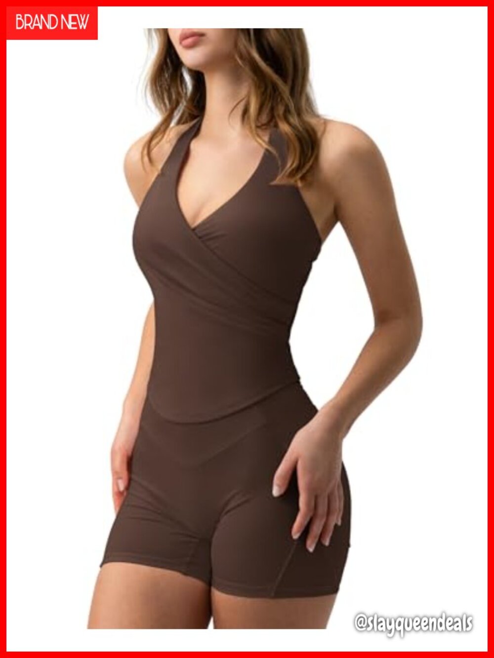 Halter Workout Crop Tank Top Open Back Built in Bra Slim Fit Athletic Yoga